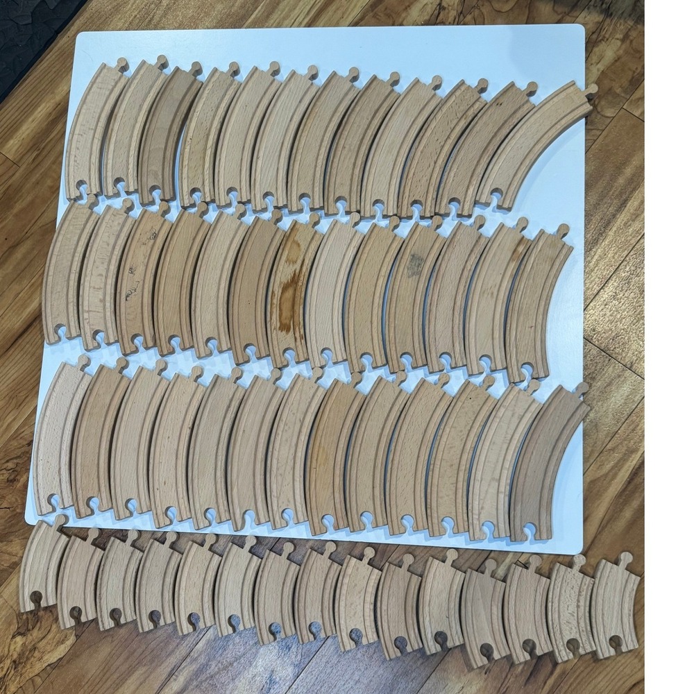 Brio Wooden Train Curved Track Huge Lot 50+ Pieces Compatible Thomas Railway